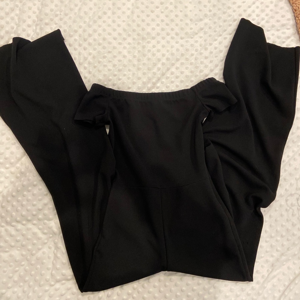 Lulu’s black off the shoulder jumpsuit